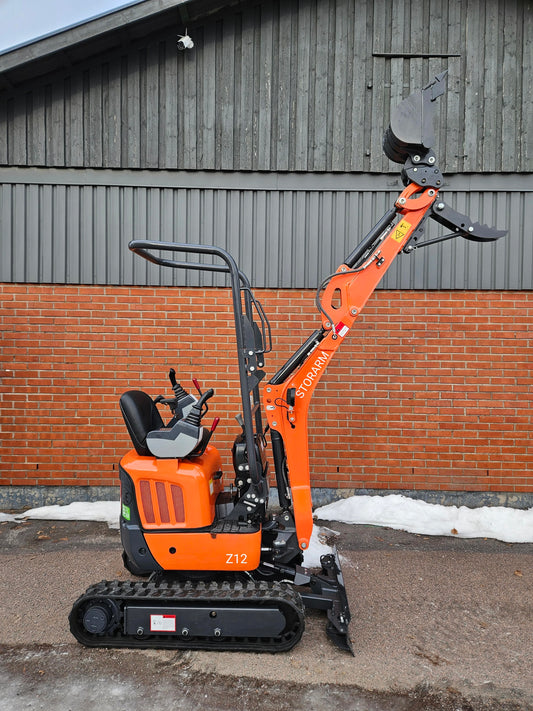 Minigrävare Storarm Z12, 3-cyl Kubota, joysticks, S30/180, premium
